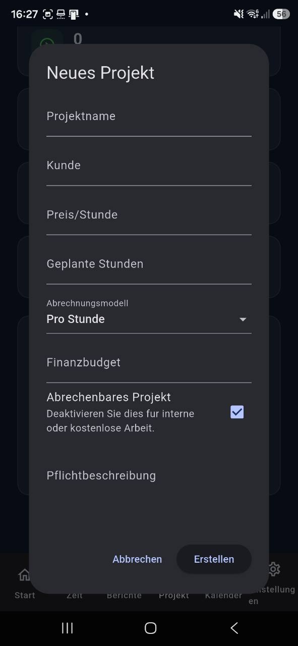 Crea un proyecto — TaskTime for Android
