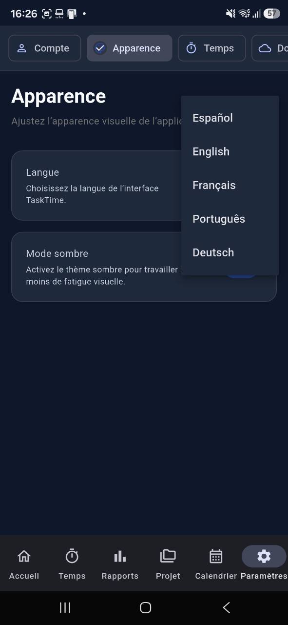 En tu idioma — TaskTime for Android